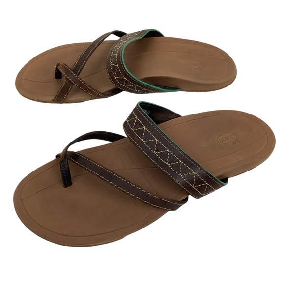 Chaco Shoes - Chaco Leather Strappy Open Heel Sandals Brown